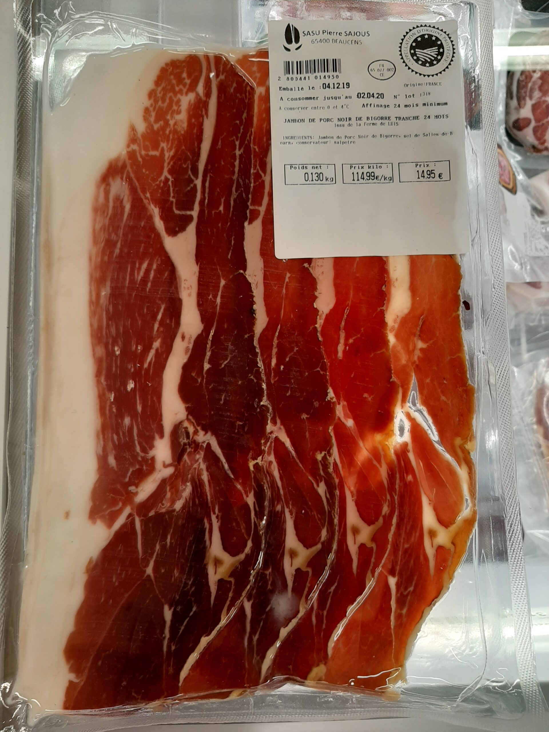 20200121_110318 Jambon de Pays - 4 tranches